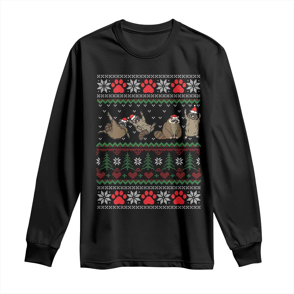 Raccoon Christmas Long Sleeve Shirt Funny Ugly Christmas