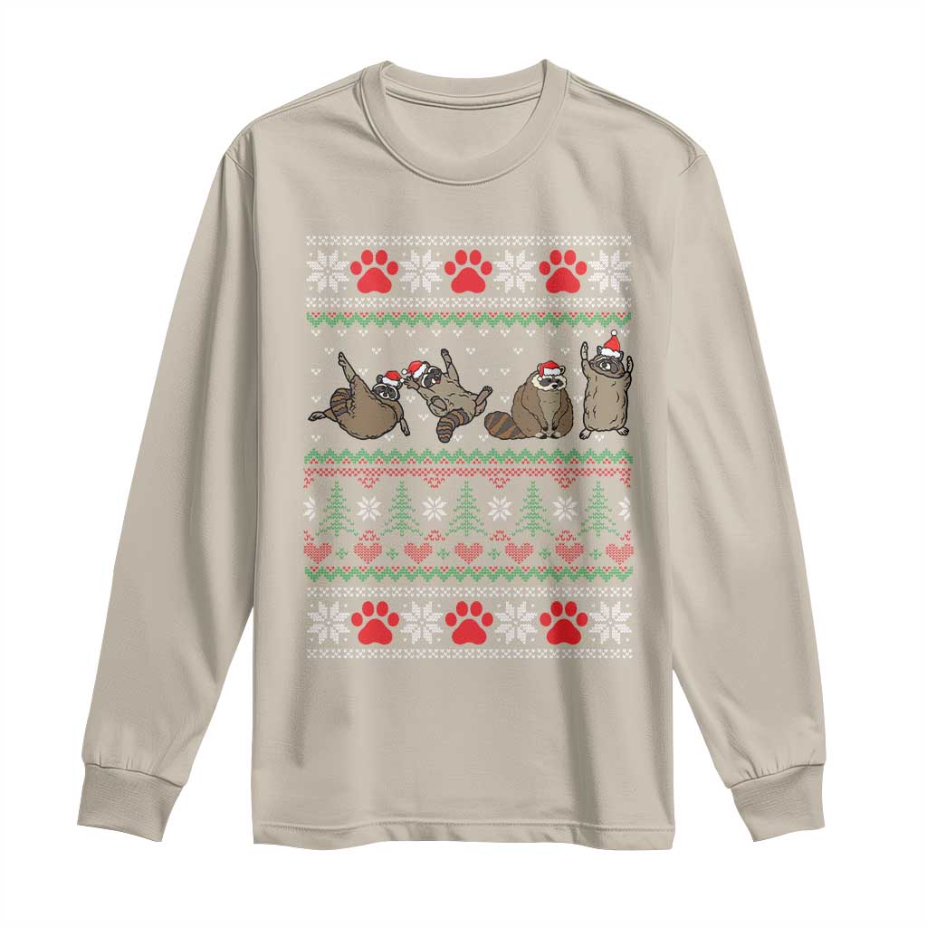 Raccoon Christmas Long Sleeve Shirt Funny Ugly Christmas