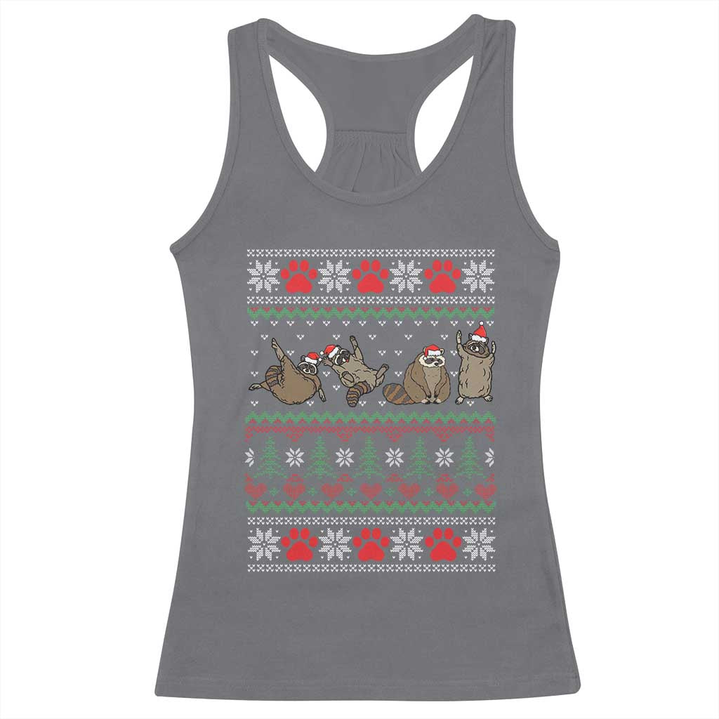 Raccoon Christmas Racerback Tank Top Funny Ugly Christmas