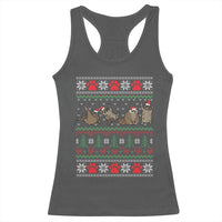 Raccoon Christmas Racerback Tank Top Funny Ugly Christmas