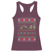 Raccoon Christmas Racerback Tank Top Funny Ugly Christmas