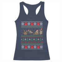 Raccoon Christmas Racerback Tank Top Funny Ugly Christmas