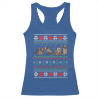 Raccoon Christmas Racerback Tank Top Funny Ugly Christmas