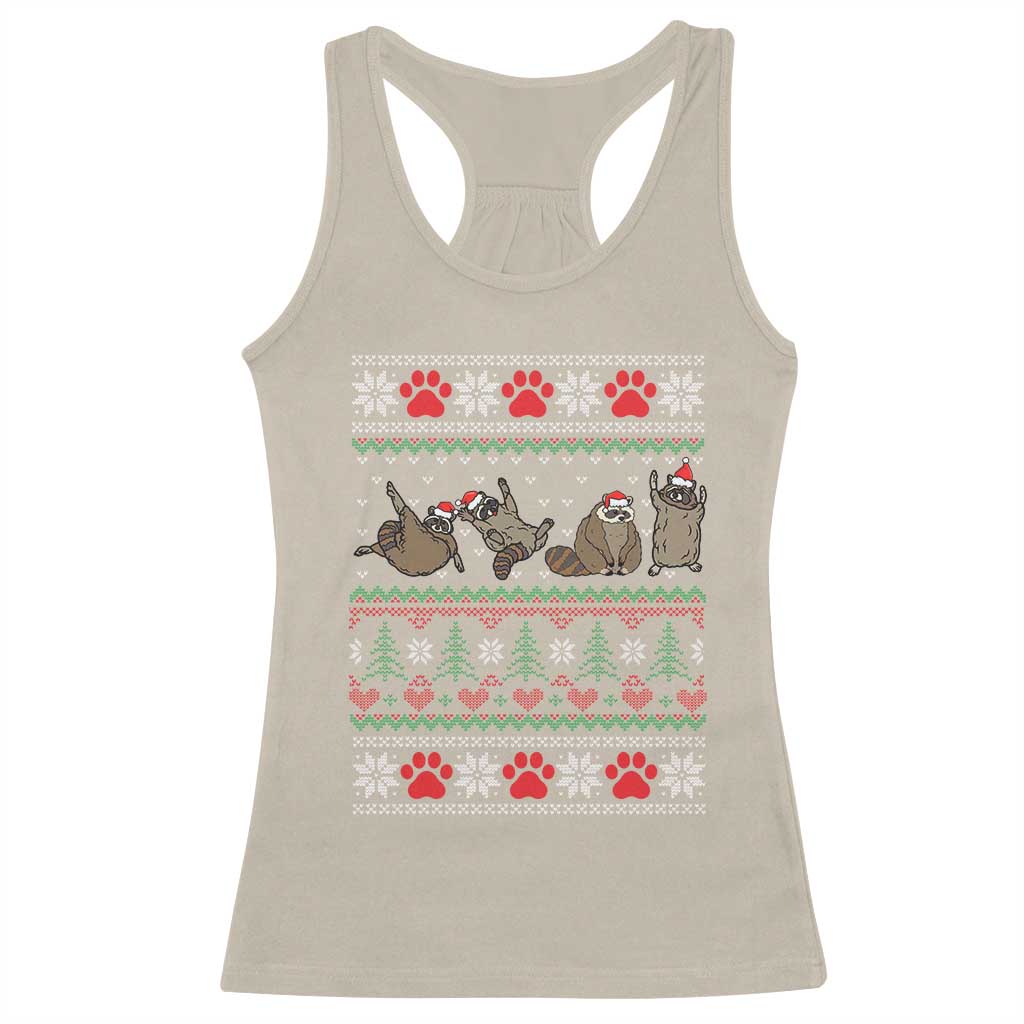 Raccoon Christmas Racerback Tank Top Funny Ugly Christmas