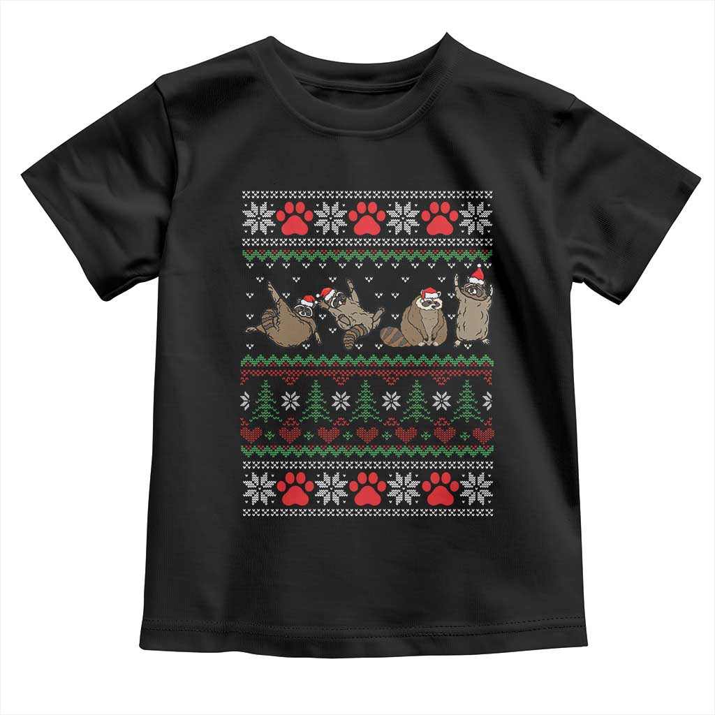 Raccoon Christmas Toddler T Shirt Funny Ugly Christmas