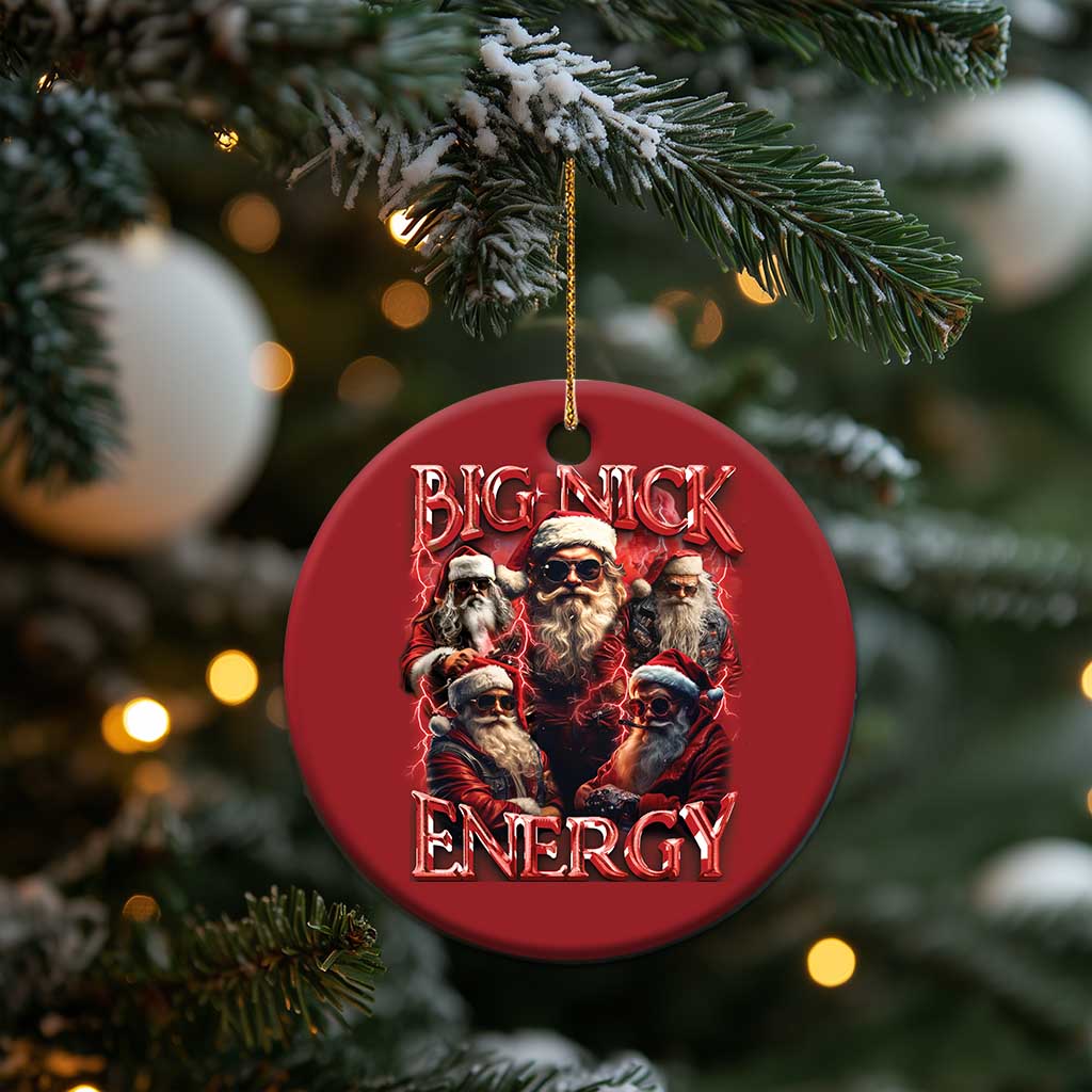 Santa Christmas Ornament Big Nick Energy Bootleg Rap Tee - Wonder Print Shop