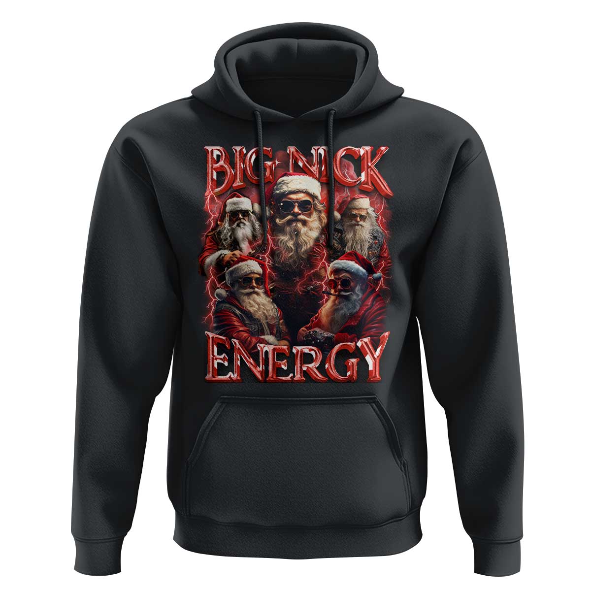 Christmas Santa Hoodie Big Nick Energy Bootleg Rap Tee