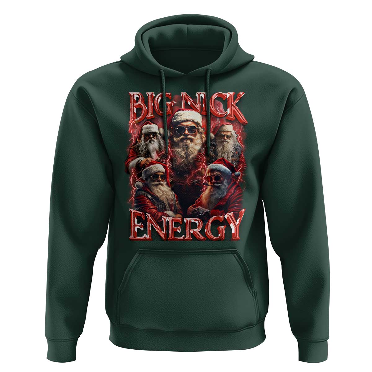 Christmas Santa Hoodie Big Nick Energy Bootleg Rap Tee
