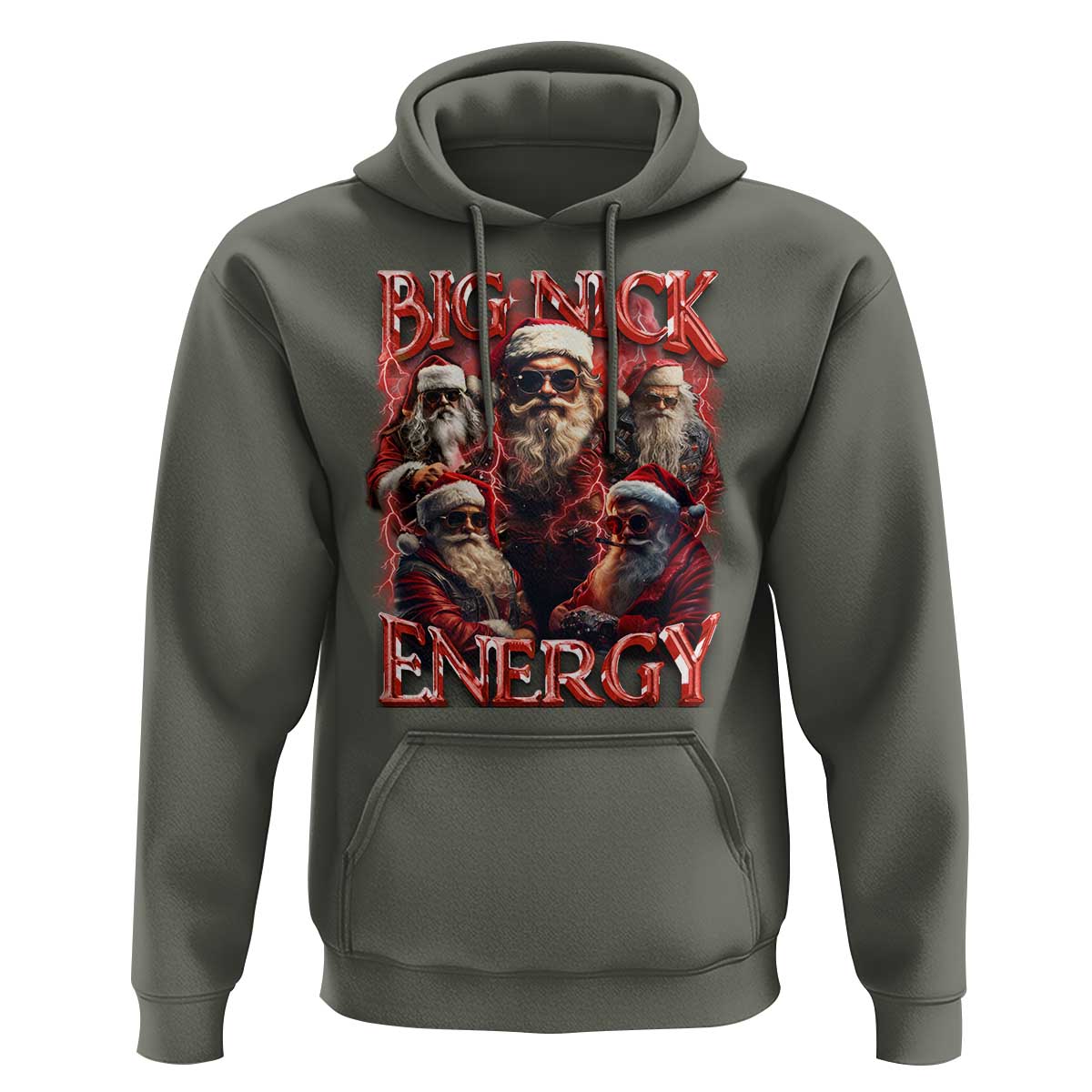 Christmas Santa Hoodie Big Nick Energy Bootleg Rap Tee