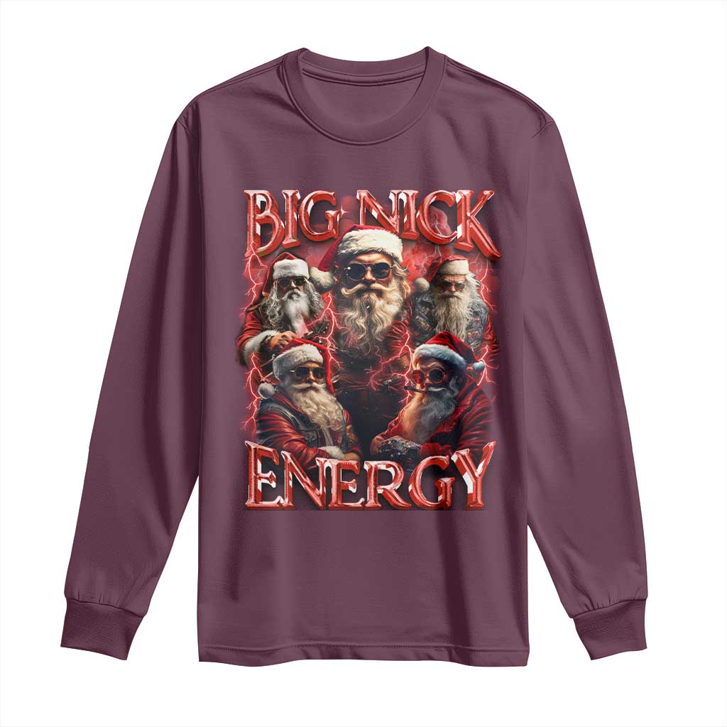 Christmas Santa Long Sleeve Shirt Big Nick Energy Bootleg Rap Tee