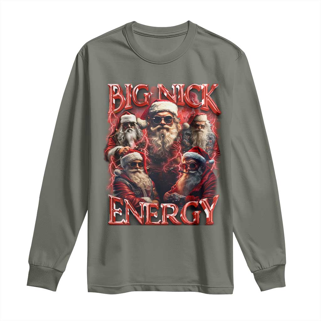 Christmas Santa Long Sleeve Shirt Big Nick Energy Bootleg Rap Tee