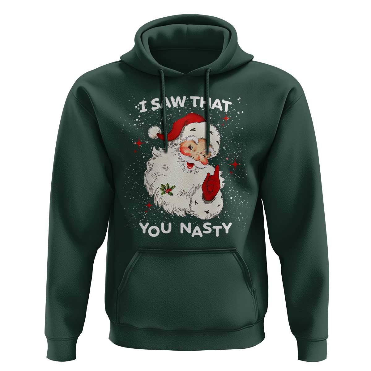 Christmas Santa Hoodie Vintage I Saw That You Naughty