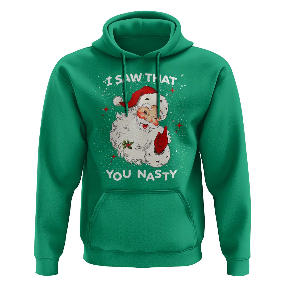 Christmas Santa Hoodie Vintage I Saw That You Naughty
