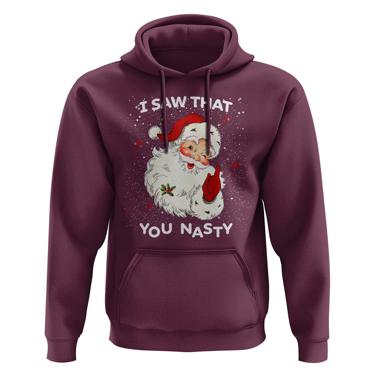Christmas Santa Hoodie Vintage I Saw That You Naughty