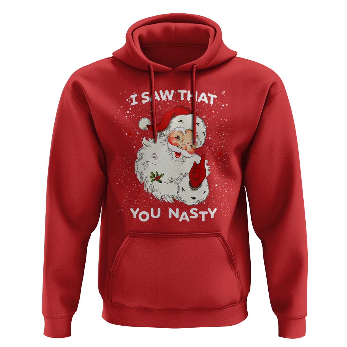 Christmas Santa Hoodie Vintage I Saw That You Naughty