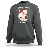 Christmas Santa Sweatshirt Vintage I Saw That You Naughty - Wonder Print Shop