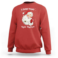Christmas Santa Sweatshirt Vintage I Saw That You Naughty - Wonder Print Shop