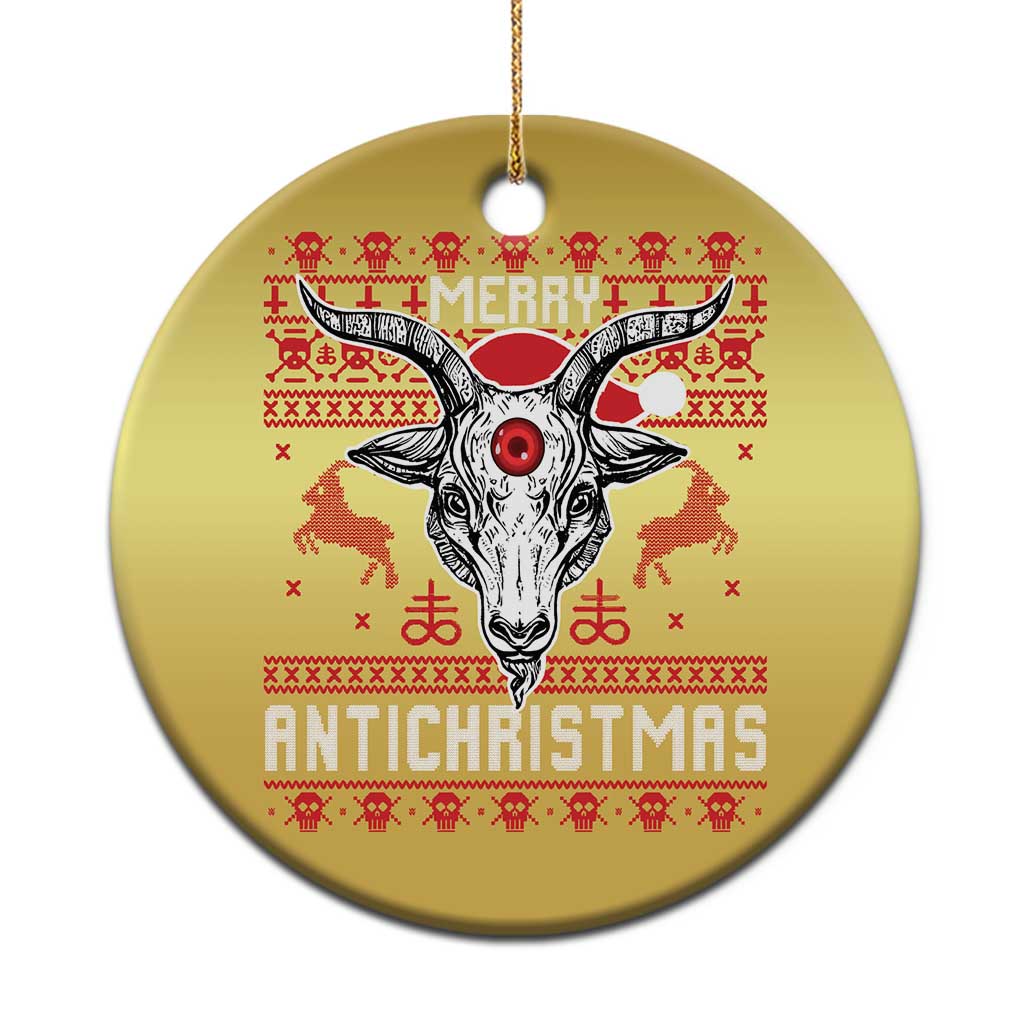 Satan Claus Merry Antichristmas Christmas Ornament Pentagram Ugly Christmas Sweater Evil Pajama - Wonder Print Shop