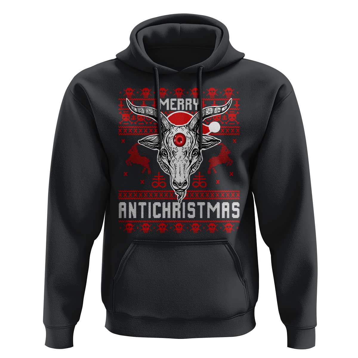 Satan Claus Merry Antichristmas Hoodie Pentagram Ugly Christmas Sweater Evil Pajama