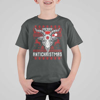 Satan Claus Merry Antichristmas T Shirt For Kid Pentagram Ugly Christmas Sweater Evil Pajama - Wonder Print Shop