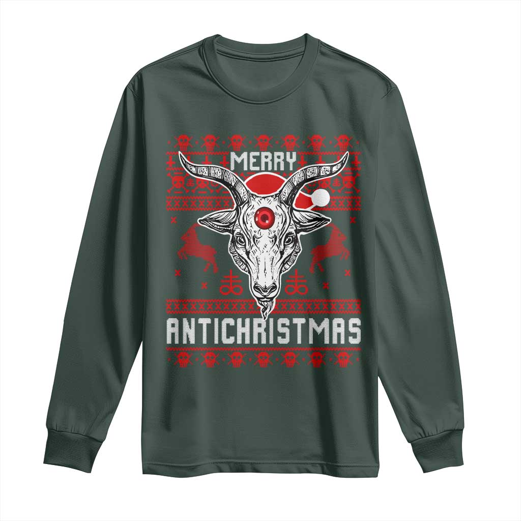 Satan Claus Merry Antichristmas Long Sleeve Shirt Pentagram Ugly Christmas Sweater Evil Pajama