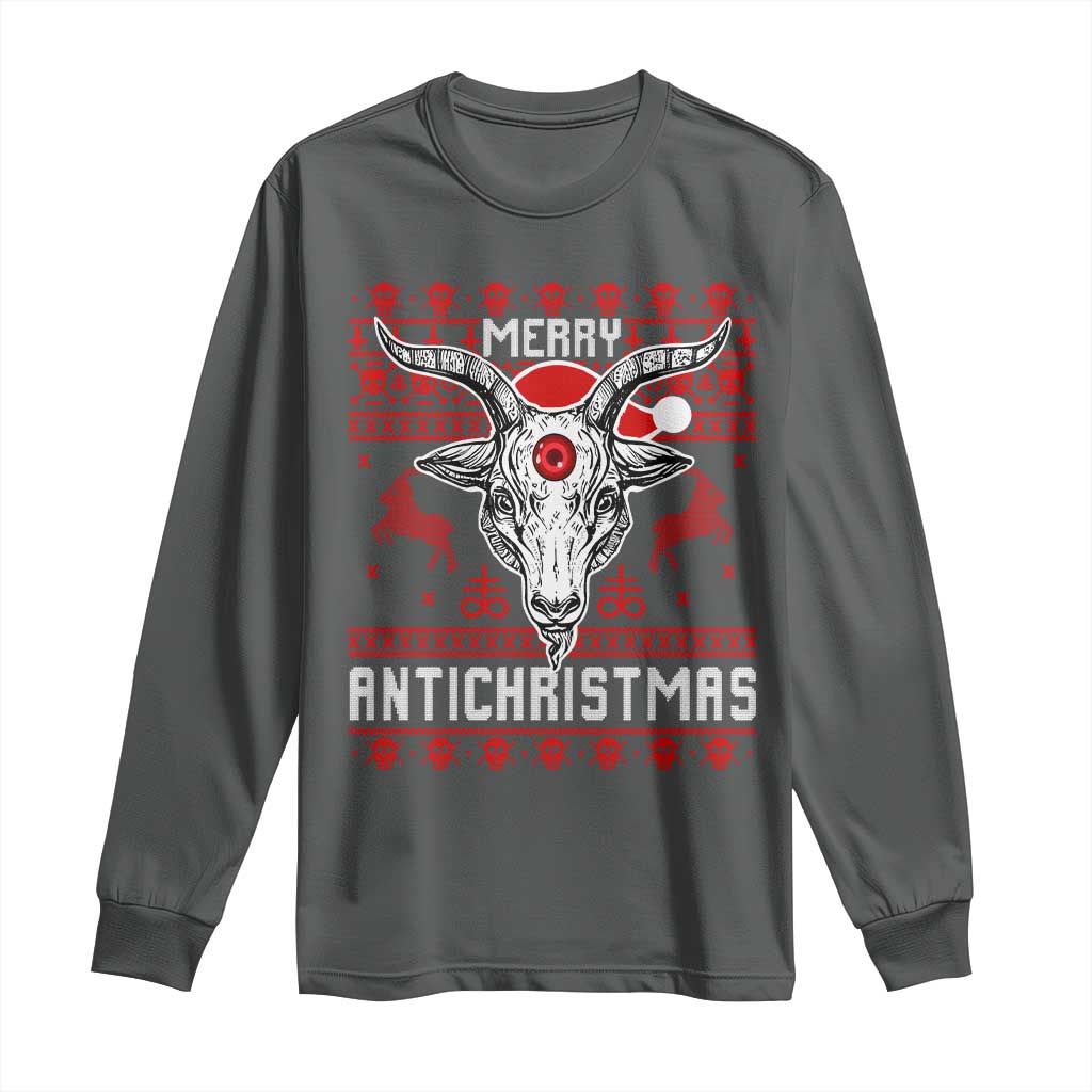 Satan Claus Merry Antichristmas Long Sleeve Shirt Pentagram Ugly Christmas Sweater Evil Pajama