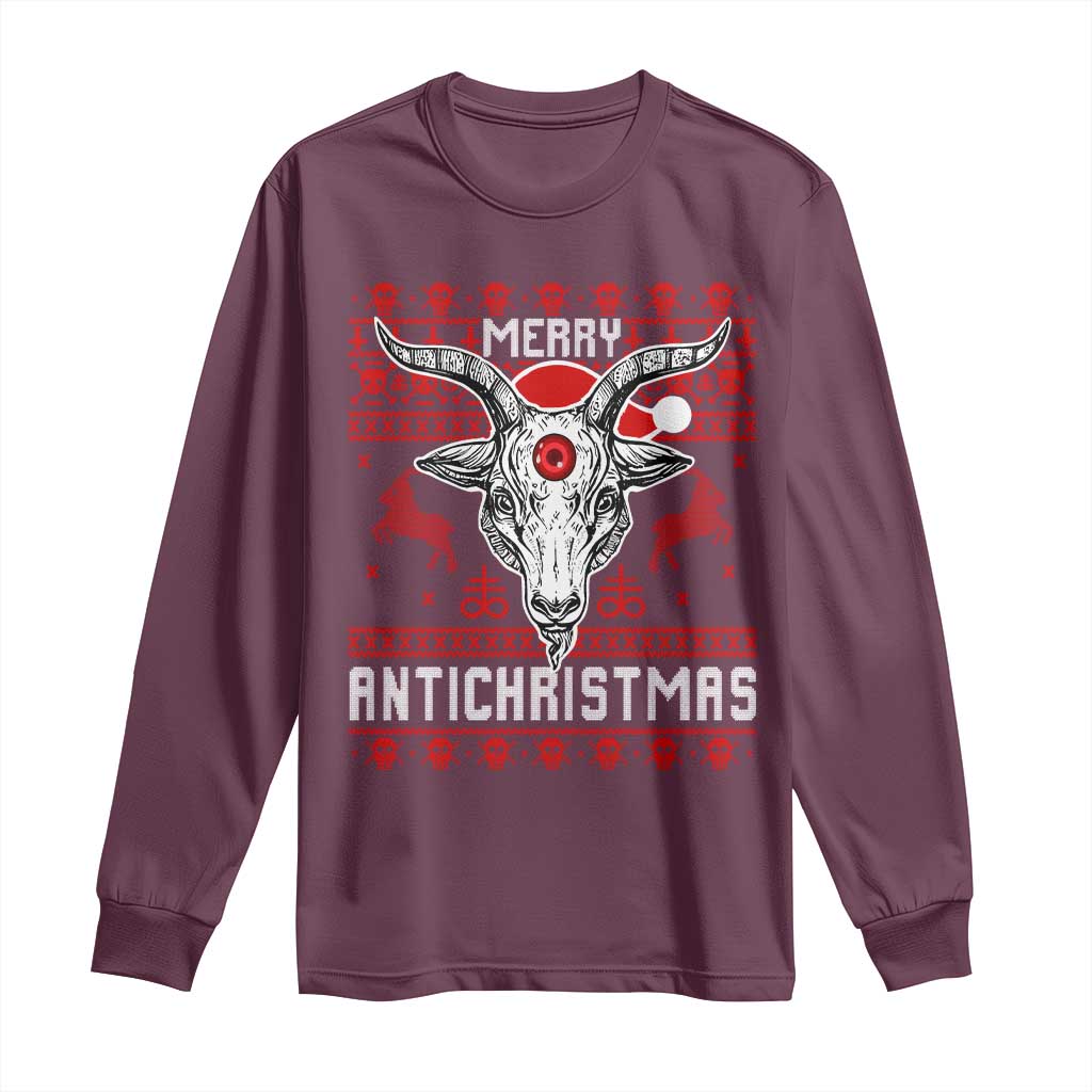 Satan Claus Merry Antichristmas Long Sleeve Shirt Pentagram Ugly Christmas Sweater Evil Pajama