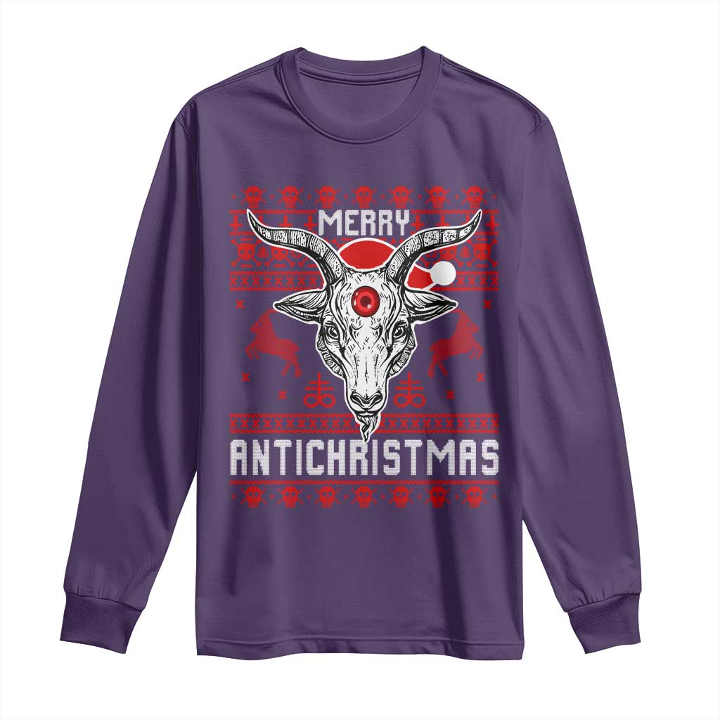 Satan Claus Merry Antichristmas Long Sleeve Shirt Pentagram Ugly Christmas Sweater Evil Pajama