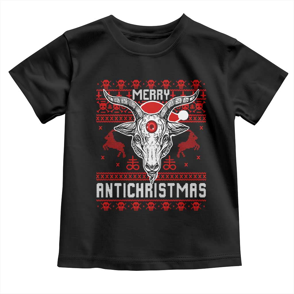 Satan Claus Merry Antichristmas Toddler T Shirt Pentagram Ugly Christmas Sweater Evil Pajama