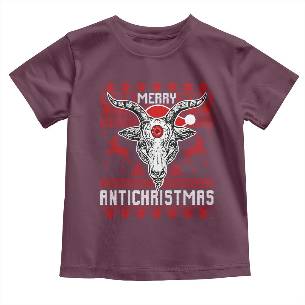 Satan Claus Merry Antichristmas Toddler T Shirt Pentagram Ugly Christmas Sweater Evil Pajama