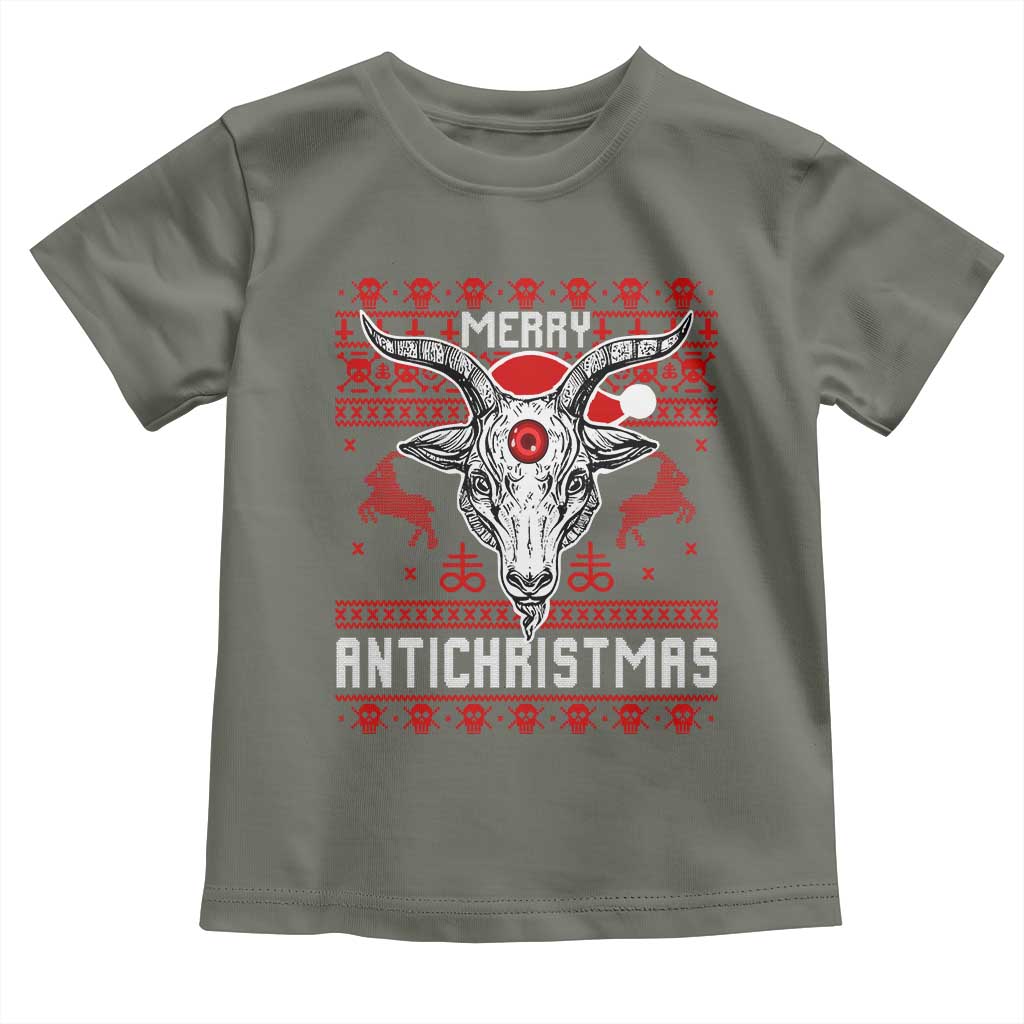 Satan Claus Merry Antichristmas Toddler T Shirt Pentagram Ugly Christmas Sweater Evil Pajama