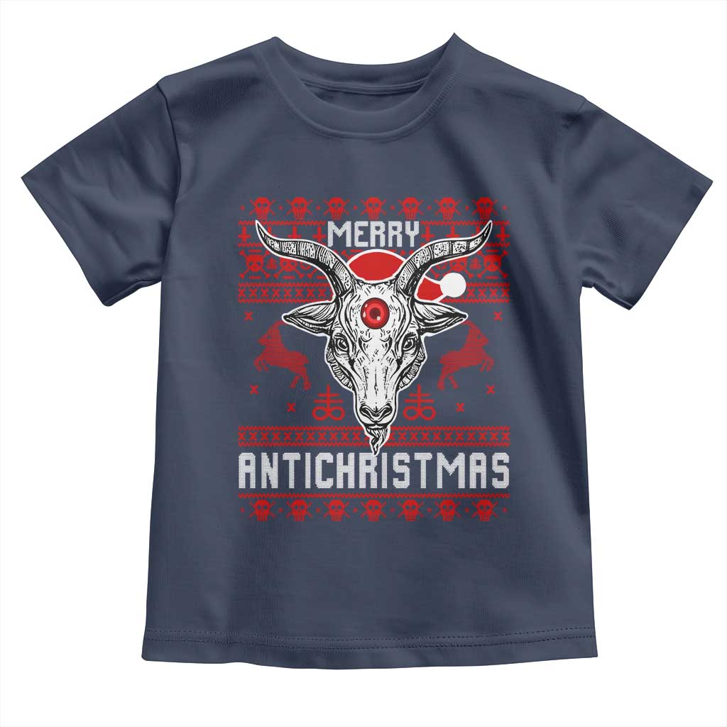 Satan Claus Merry Antichristmas Toddler T Shirt Pentagram Ugly Christmas Sweater Evil Pajama