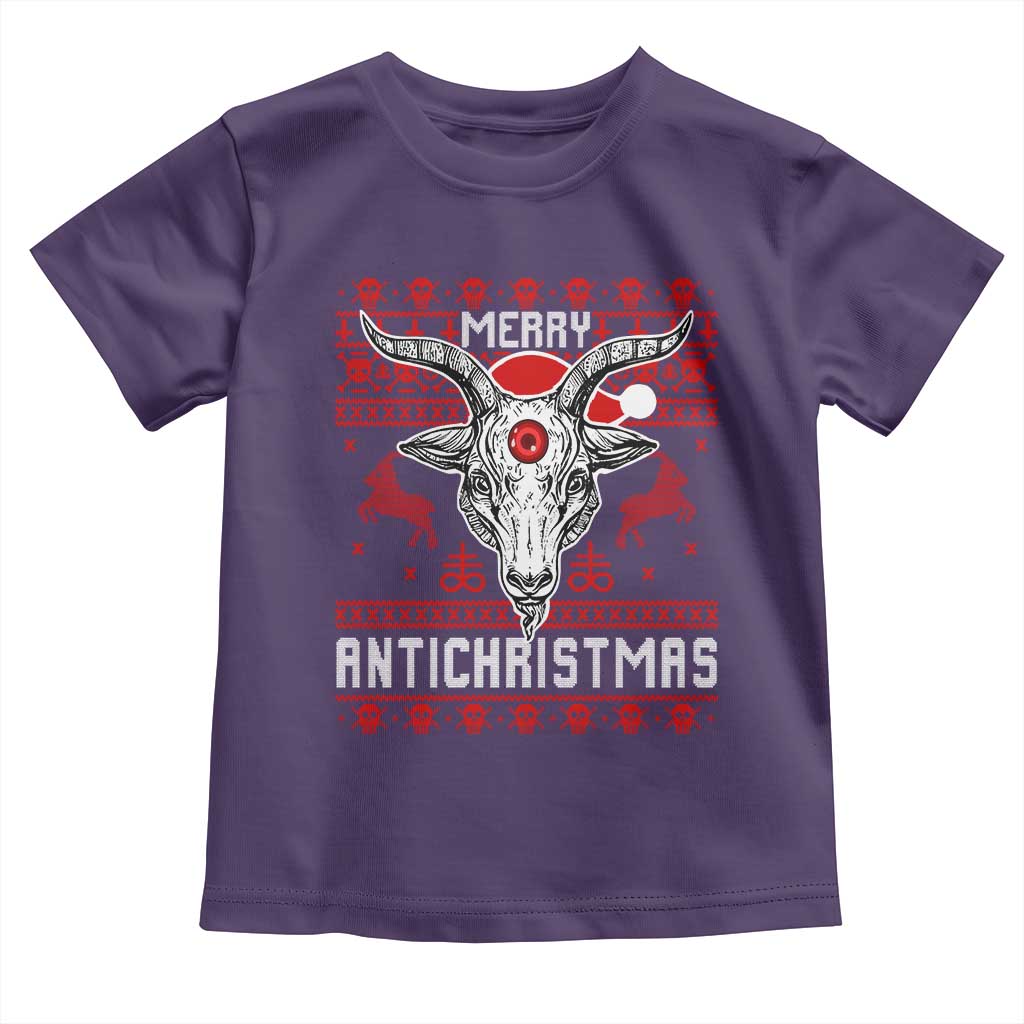 Satan Claus Merry Antichristmas Toddler T Shirt Pentagram Ugly Christmas Sweater Evil Pajama