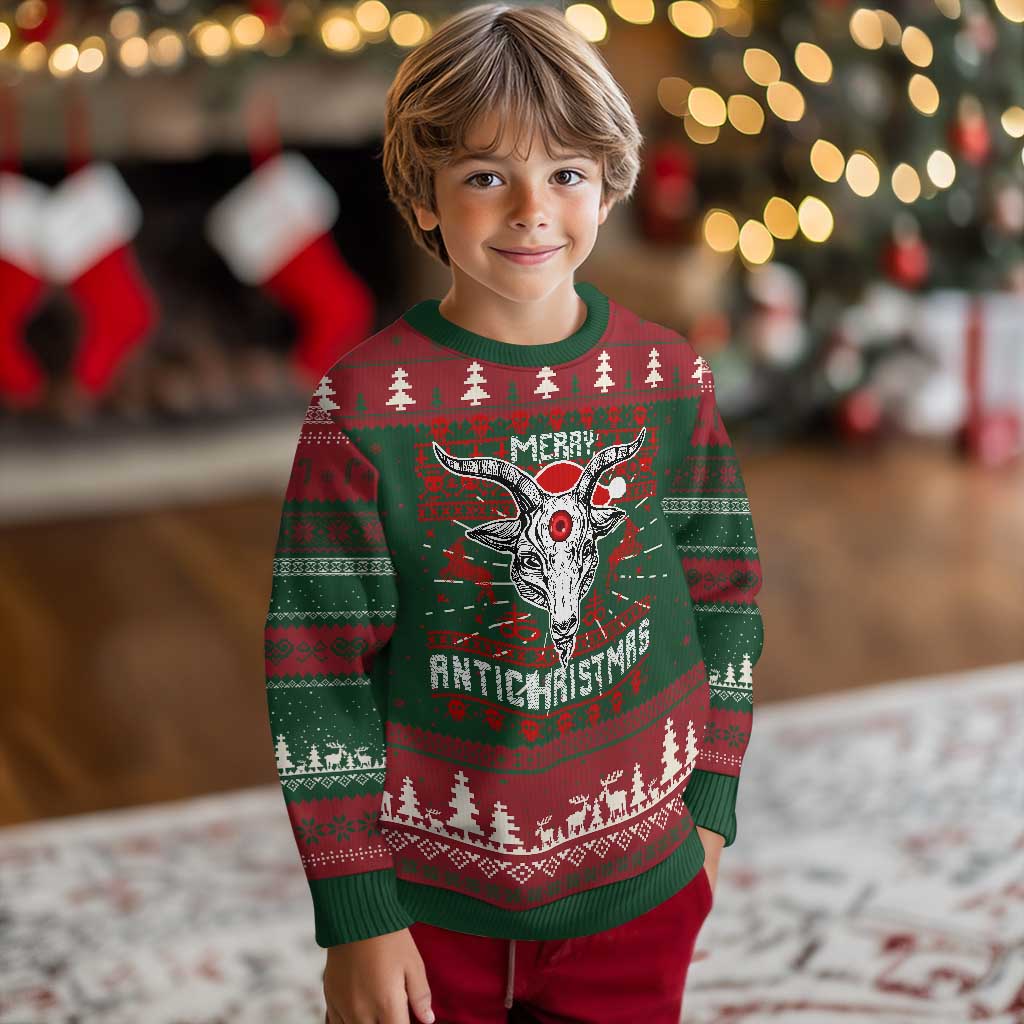 Satan Claus Merry Antichristmas Ugly Christmas Sweater Pentagram Ugly Christmas Sweater Evil Pajama - Wonder Print Shop