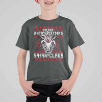 Satan Claus Merry Antichristmas T Shirt For Kid Goth Ugly Christmas Sweater Pentagram Evil Pajama - Wonder Print Shop