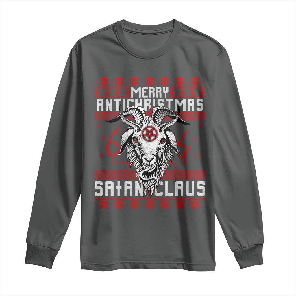 Satan Claus Merry Antichristmas Long Sleeve Shirt Goth Ugly Christmas Sweater Pentagram Evil Pajama