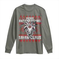 Satan Claus Merry Antichristmas Long Sleeve Shirt Goth Ugly Christmas Sweater Pentagram Evil Pajama