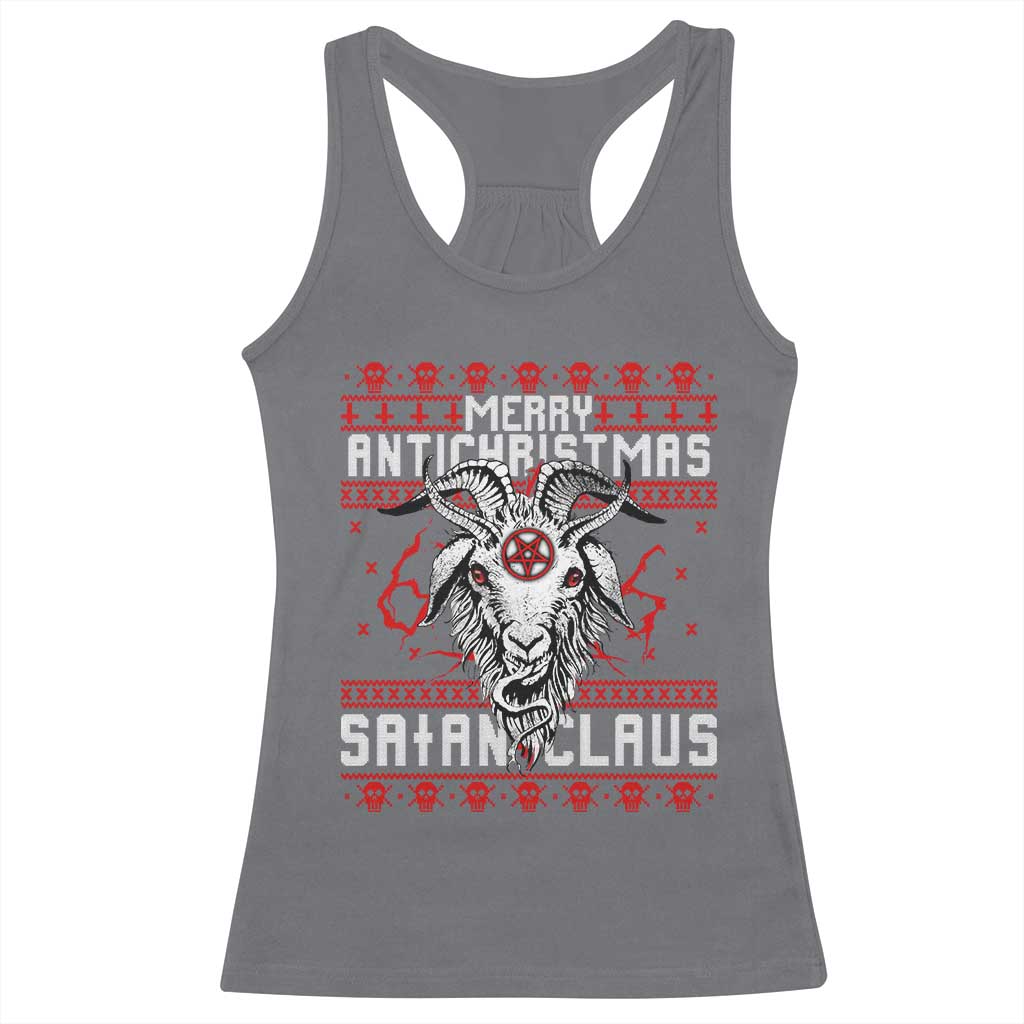 Satan Claus Merry Antichristmas Racerback Tank Top Goth Ugly Christmas Sweater Pentagram Evil Pajama