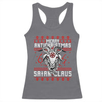 Satan Claus Merry Antichristmas Racerback Tank Top Goth Ugly Christmas Sweater Pentagram Evil Pajama