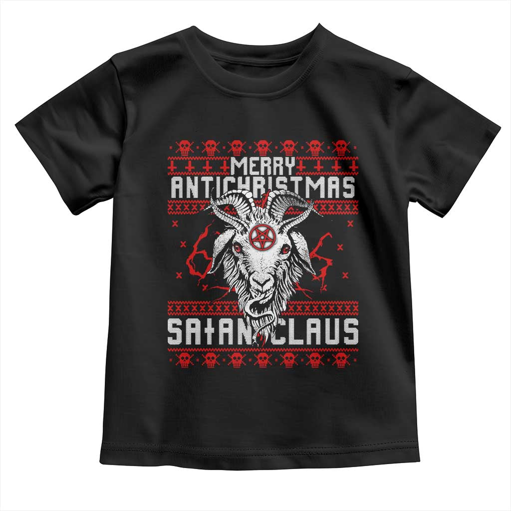 Satan Claus Merry Antichristmas Toddler T Shirt Goth Ugly Christmas Sweater Pentagram Evil Pajama