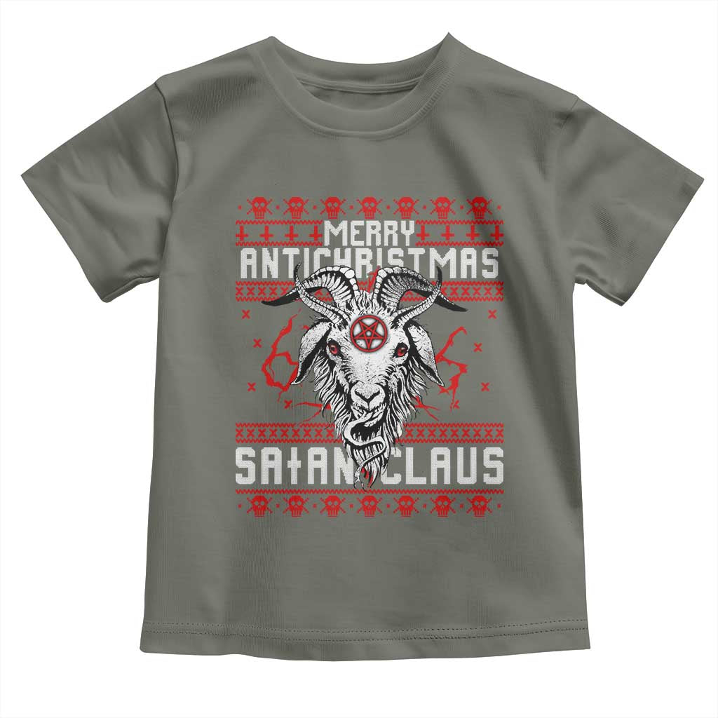 Satan Claus Merry Antichristmas Toddler T Shirt Goth Ugly Christmas Sweater Pentagram Evil Pajama