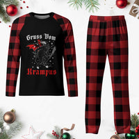 Krampus Plaid Pajama Set Scary Horror Goth Xmas Gruss Von Krampus - Wonder Print Shop