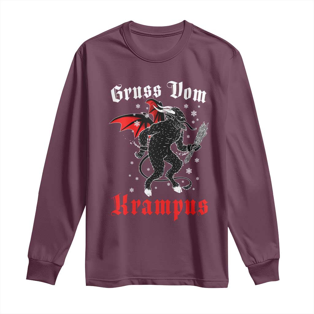 Christmas Krampus Long Sleeve Shirt Scary Horror Goth Xmas Gruss Von Krampus