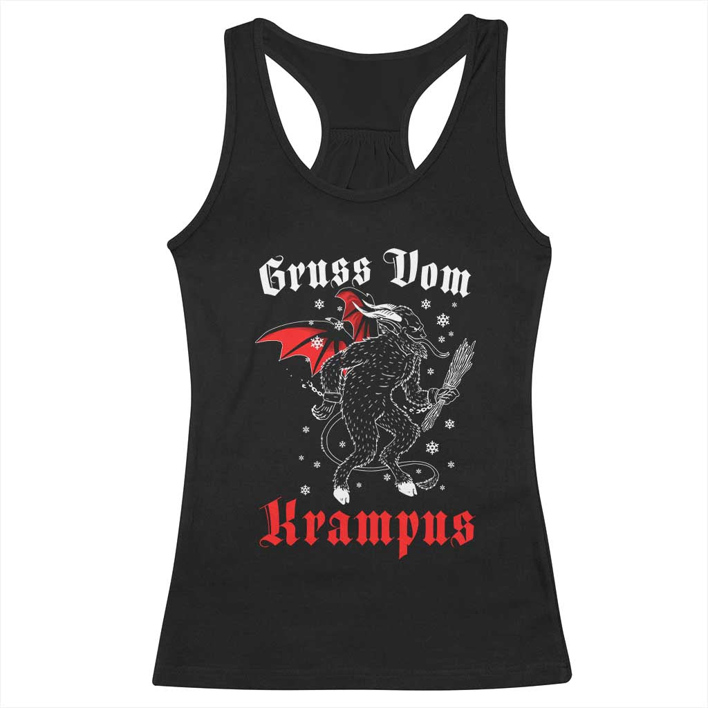 Christmas Krampus Racerback Tank Top Scary Horror Goth Xmas Gruss Von Krampus