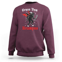 Christmas Krampus Sweatshirt Scary Horror Goth Xmas Gruss Von Krampus - Wonder Print Shop