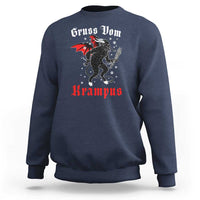 Christmas Krampus Sweatshirt Scary Horror Goth Xmas Gruss Von Krampus - Wonder Print Shop