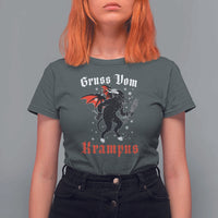 Christmas Krampus T Shirt For Women Scary Horror Goth Xmas Gruss Von Krampus - Wonder Print Shop