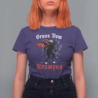 Christmas Krampus T Shirt For Women Scary Horror Goth Xmas Gruss Von Krampus - Wonder Print Shop