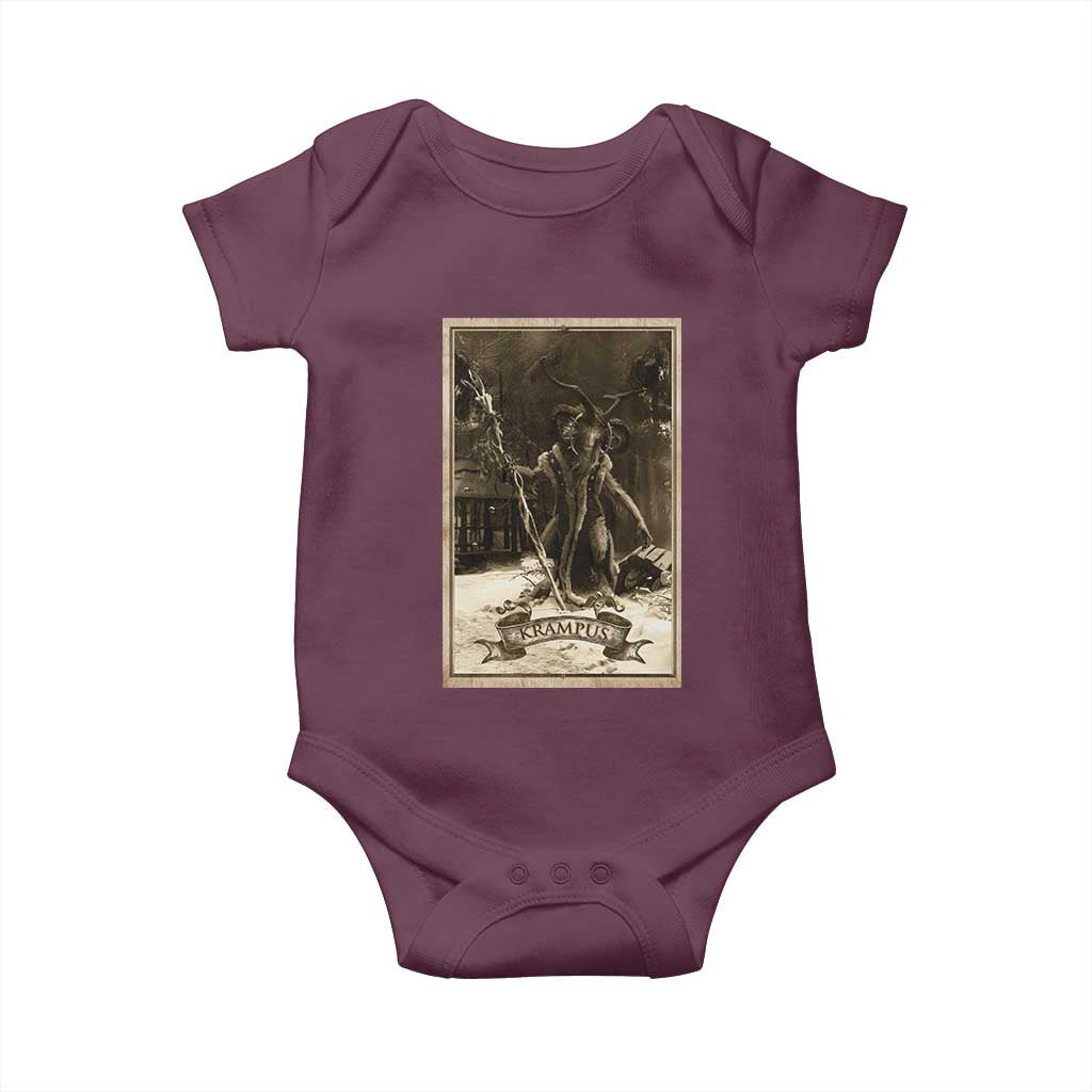 Christmas Krampus Baby Onesie Xmas Horror Ugly Sweater Krampus Tarot Card Evil Pajama