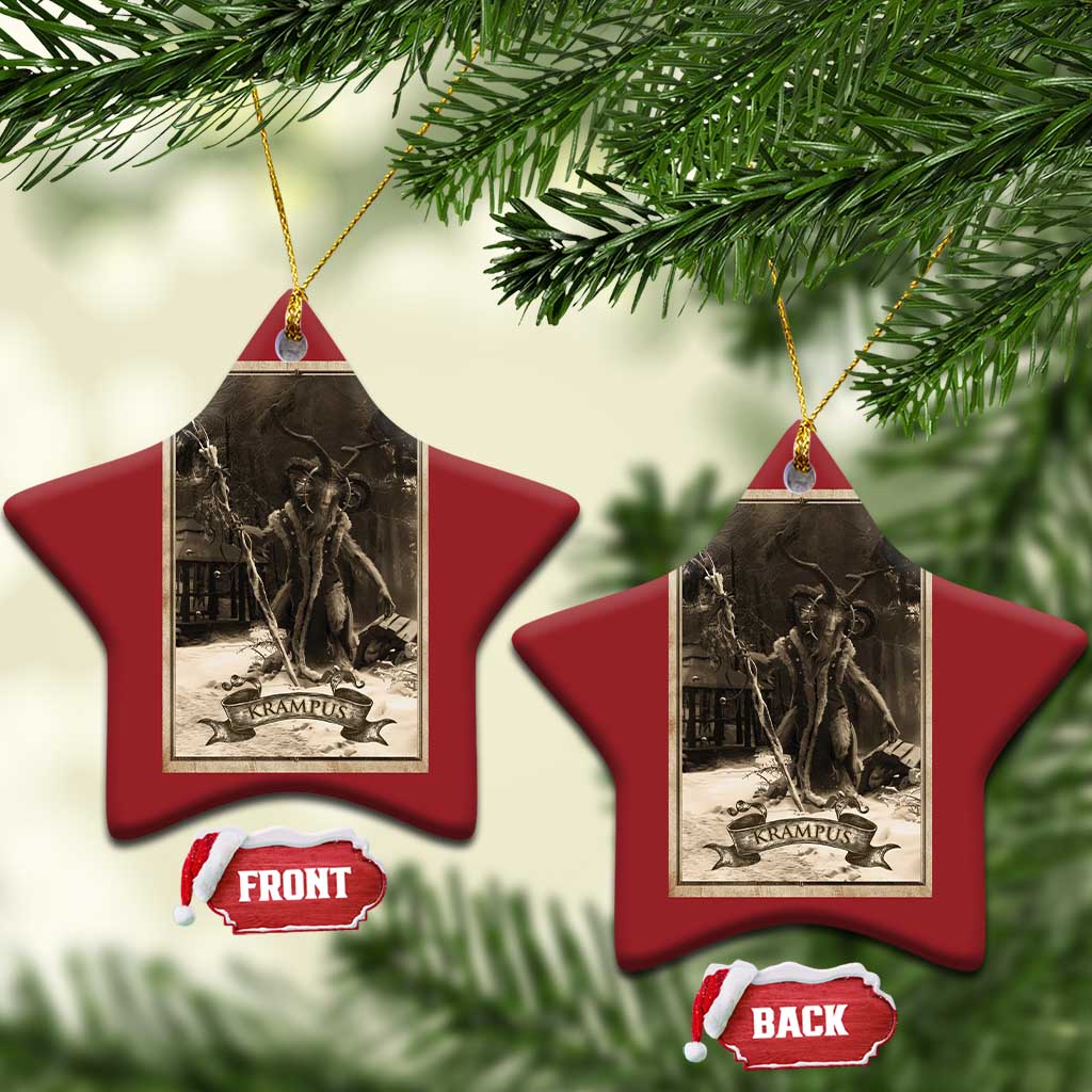 Krampus Christmas Ornament Xmas Horror Ugly Sweater Krampus Tarot Card Evil Pajama - Wonder Print Shop